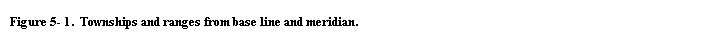 Text Box: Figure 5- 2.  Townships and ranges from base line and meridian.